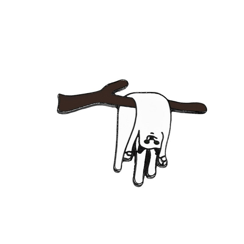 Black White Cats Enamel Pins - Cat 1