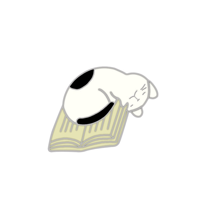 Black White Cats Enamel Pins - Cat 13