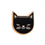 Black White Cats Enamel Pins - Black
