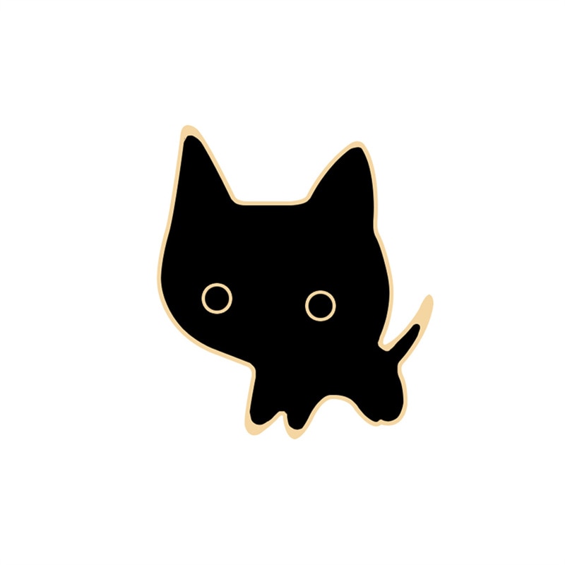 Black White Cats Enamel Pins - Cat 9