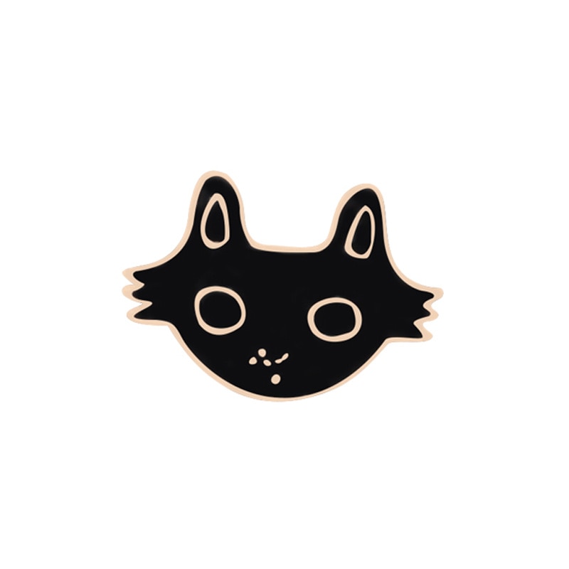 Black White Cats Enamel Pins - Cat 16
