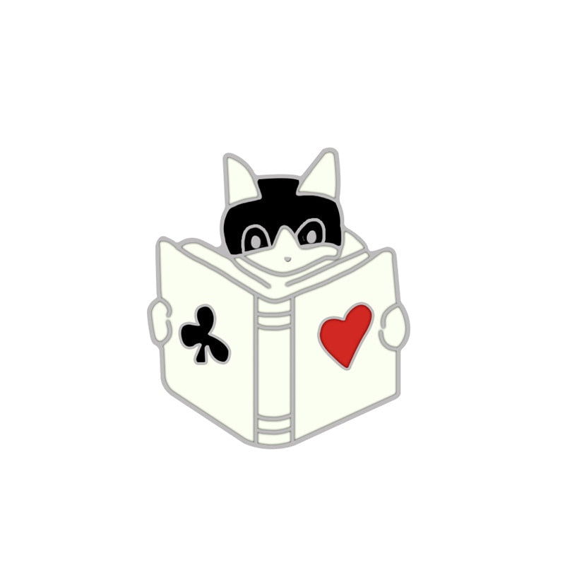 Black White Cats Enamel Pins - Cat 12
