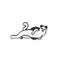 Black White Cats Enamel Pins - Cat 4