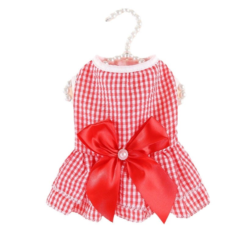 Bow Cat Dress - Red / XS