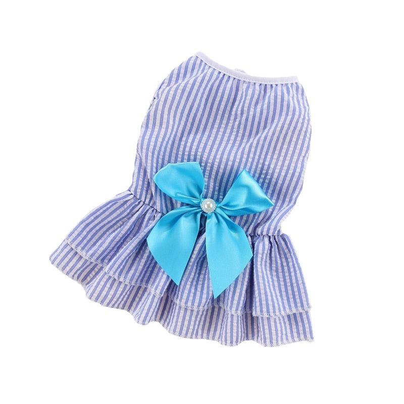 Bow Cat Dress - Blue / XS