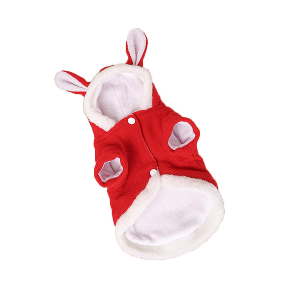 Bunny Costume for Cat - Red / XS