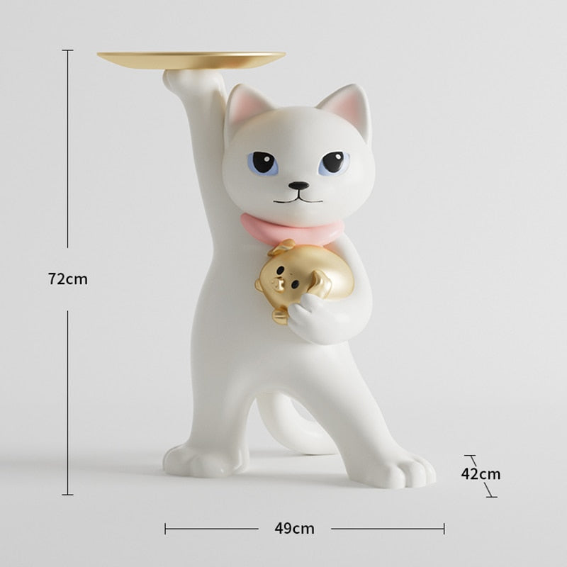 Calico Cat Statue - Pink / 72cm / China