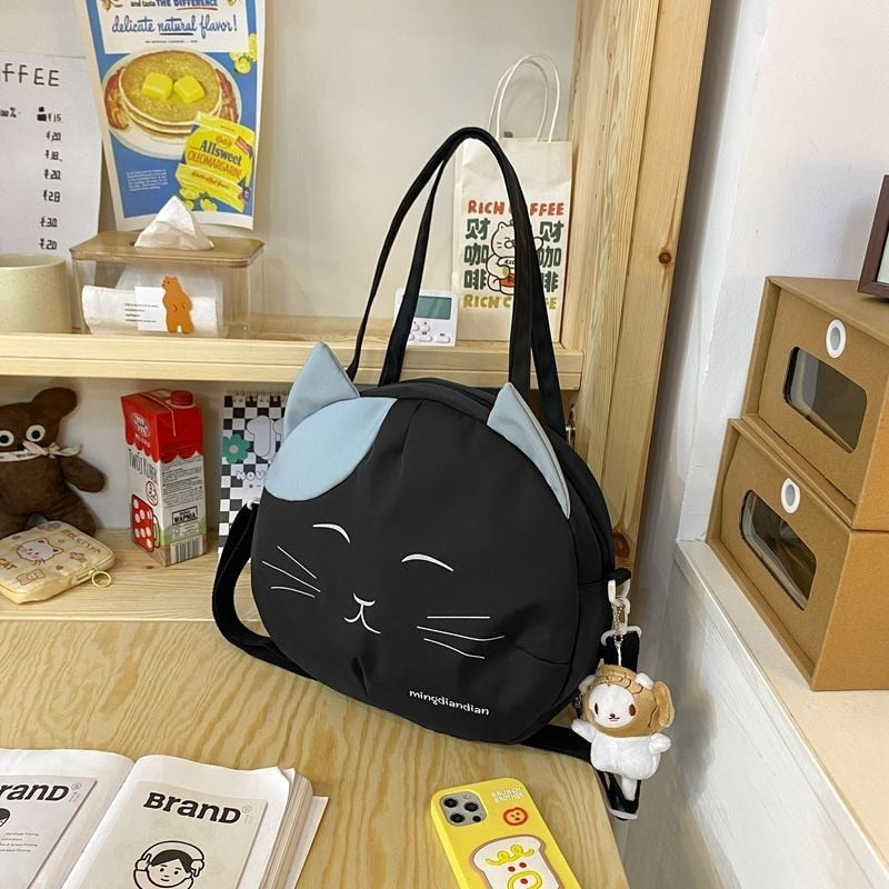 Canvas Cat Handbag - Black / 37X9X31CM - Cat Handbag