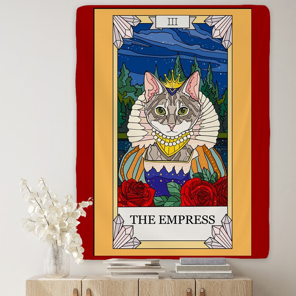 Card Cat Tapestry - Red - Cat Tapestry
