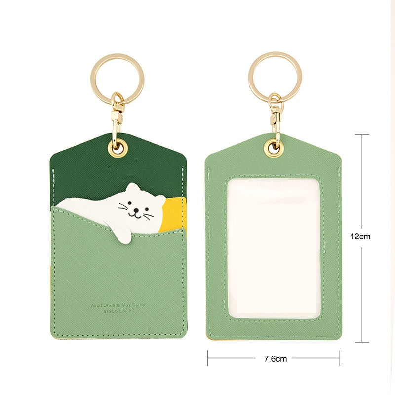 Card Holder Cat Keychain - Green - Cat Keychains