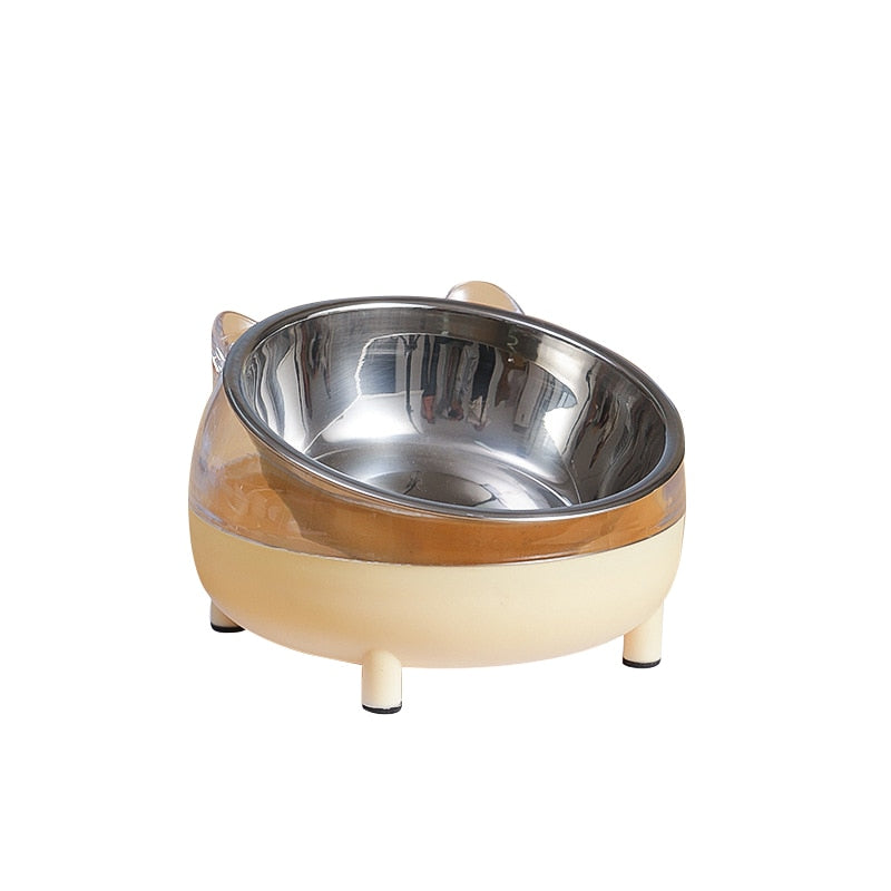 Cartoon Cat Bowl - Yellow - Cat Bowls