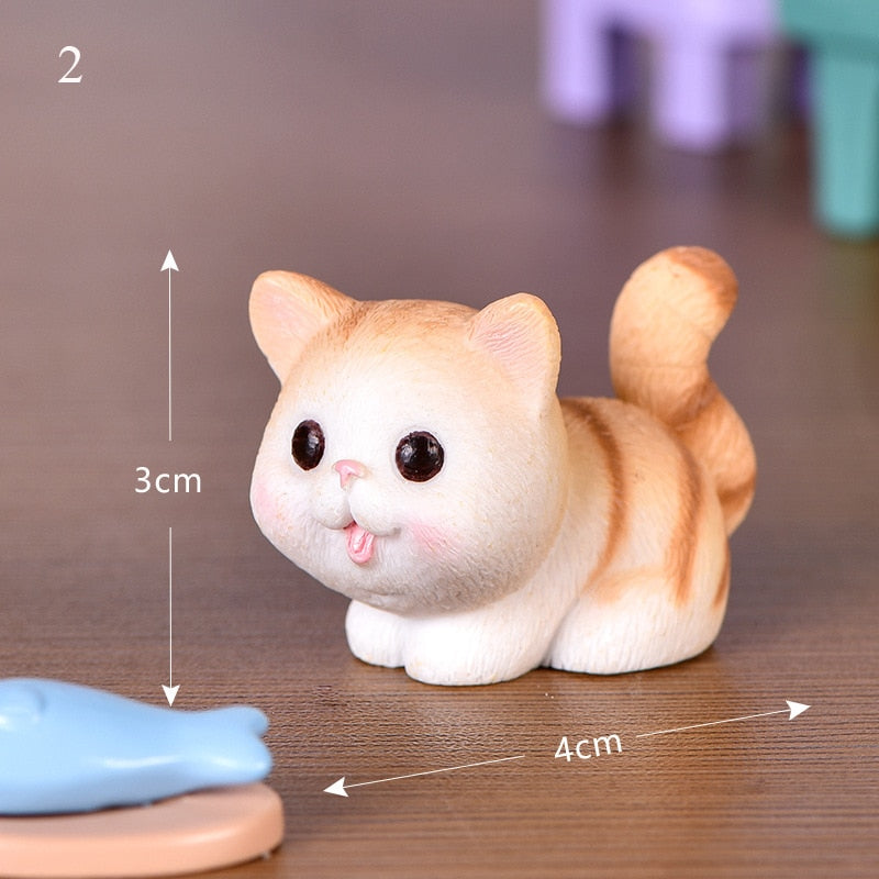 Cartoon Cat Figurines - Orange