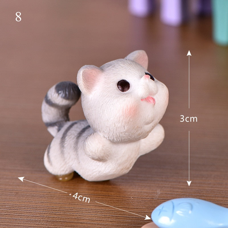 Cartoon Cat Figurines - Grey Cat