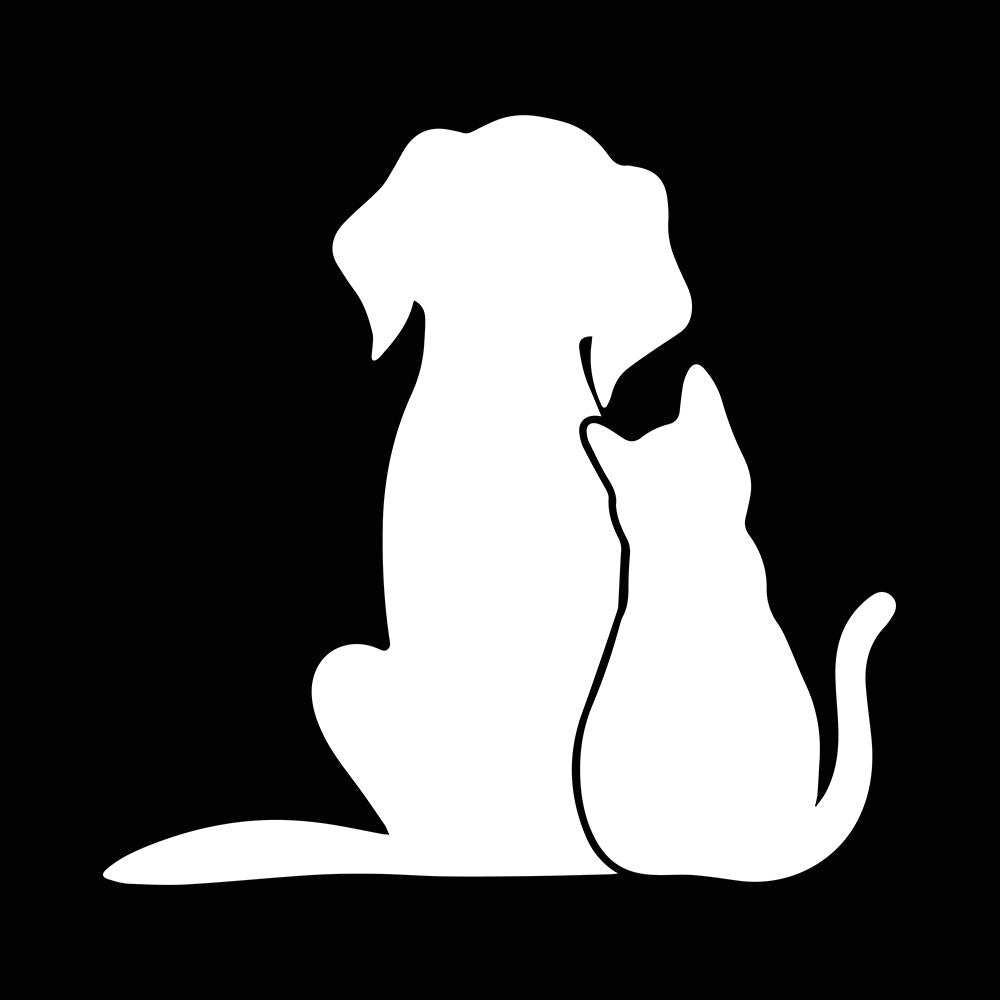 Cat and Dog Stickers - Red / 15CM X 14CM