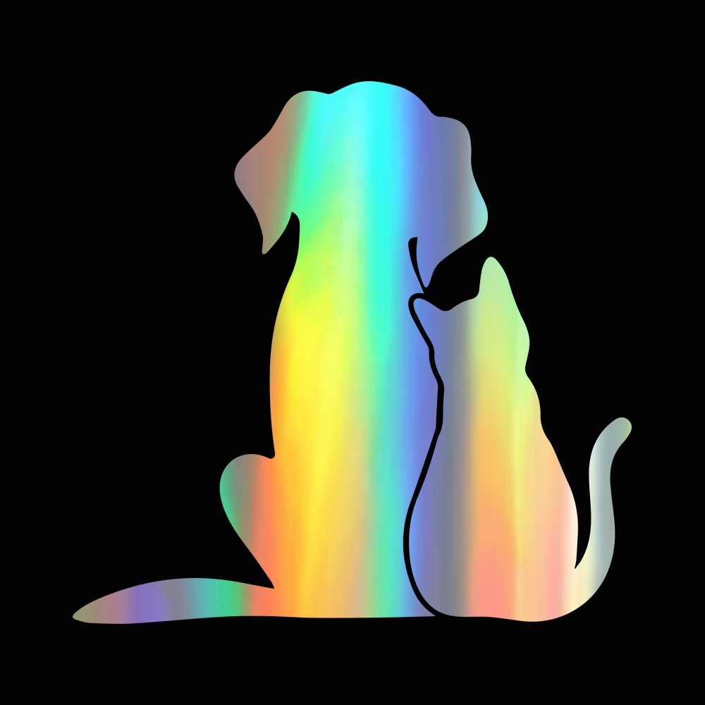 Cat and Dog Stickers - laser / 15CM X 14CM