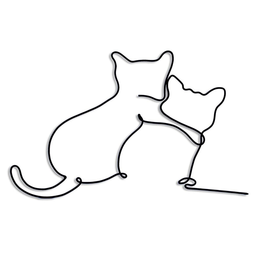 Cat and Dog Wall Art - Hug