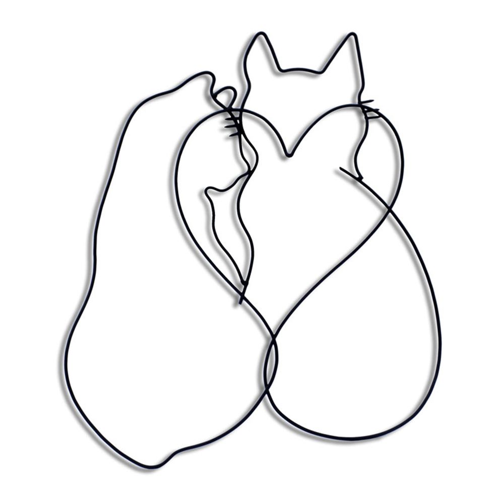 Cat and Dog Wall Art - Love