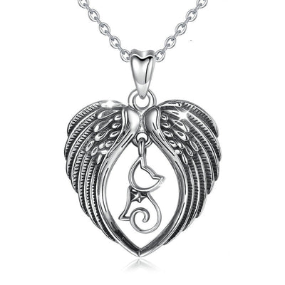 Cat Angel Necklace - 20 Inch - Cat necklace