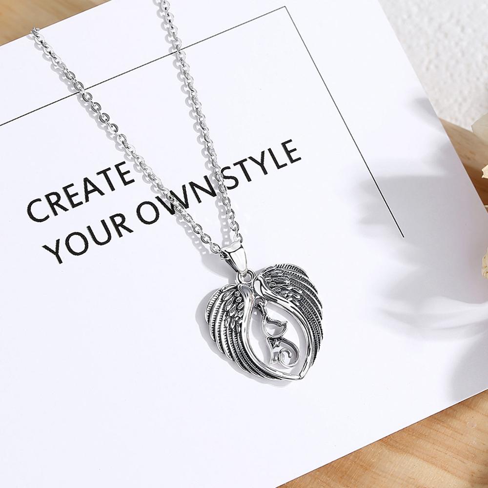 Cat Angel Necklace - Cat necklace