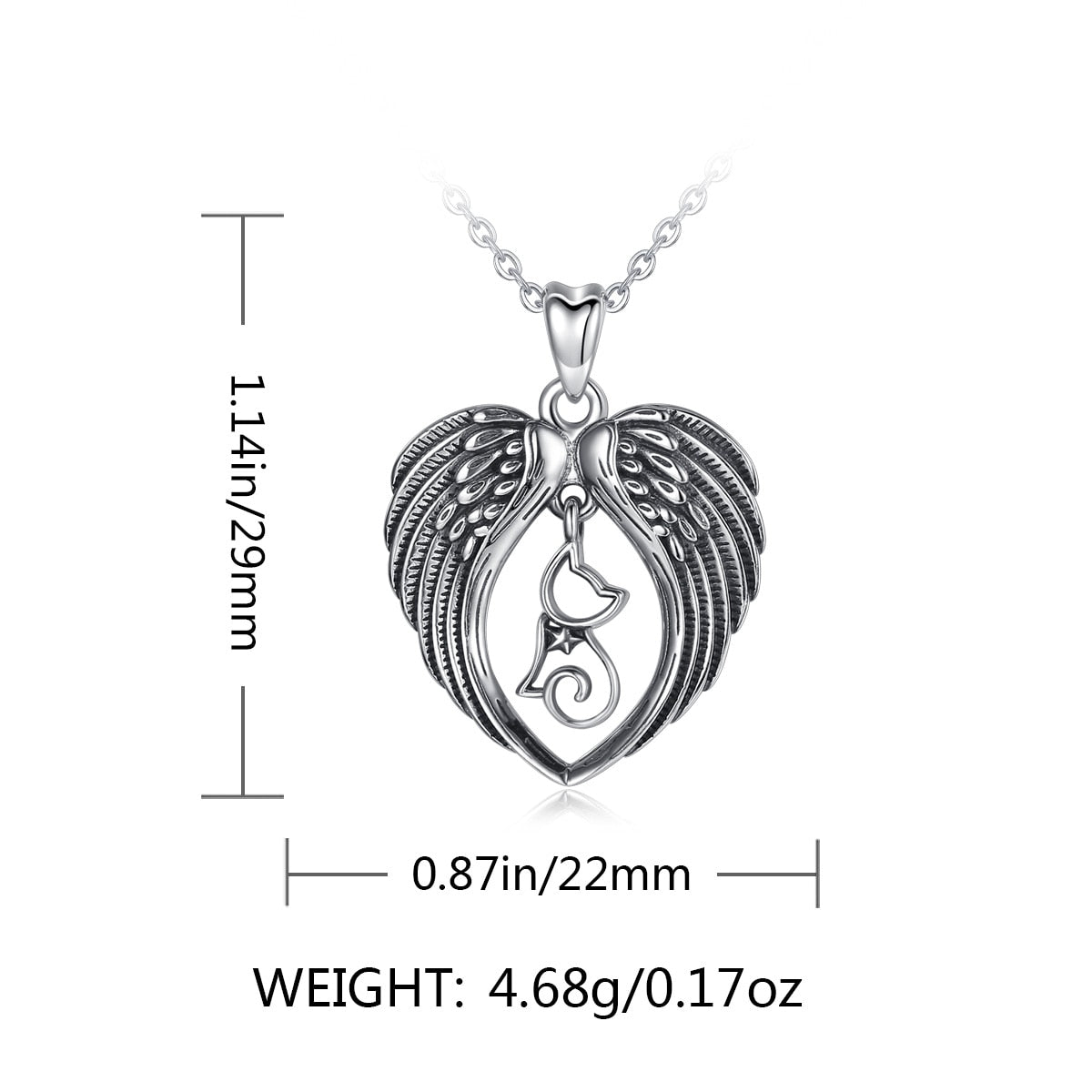 Cat Angel Necklace - Cat necklace