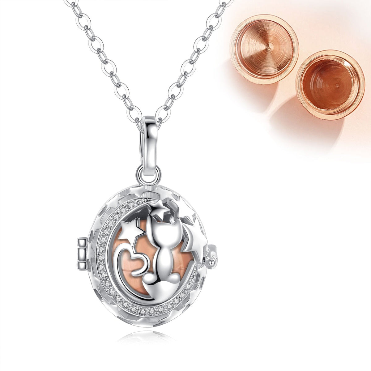 Cat Ashes Necklace - Rose Gold - Cat necklace