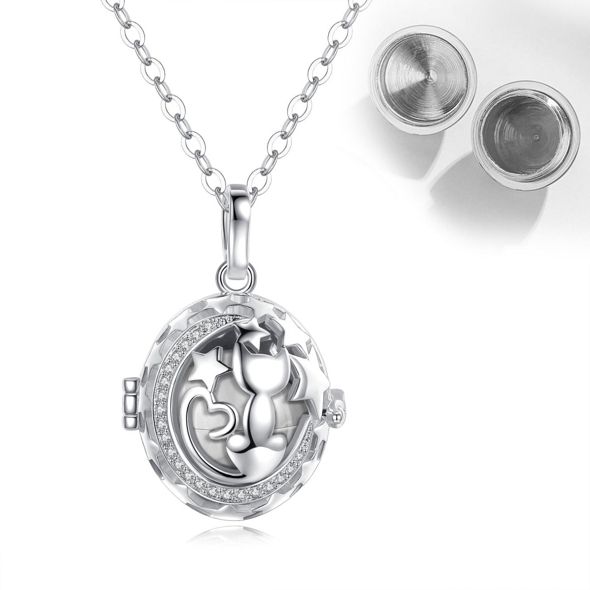 Cat Ashes Necklace - Silver - Cat necklace