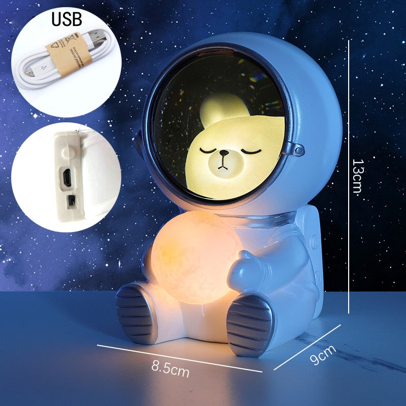 Cat Astronaut Night Light - Bear USB Charging - Cat