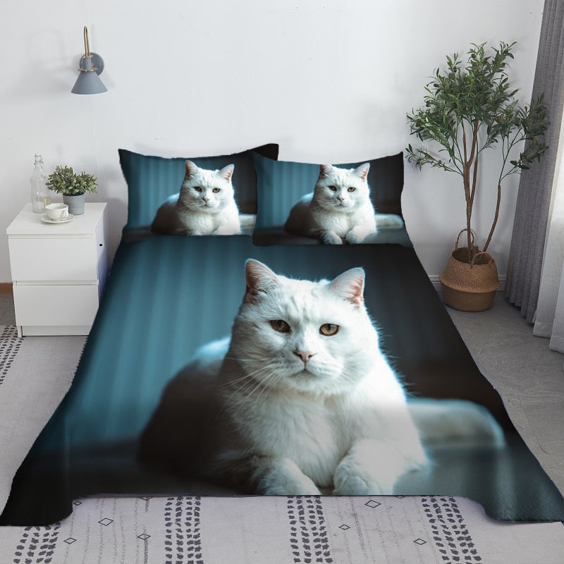 Cat Bedding Set - Blue / 110X230cm(2Pcs)