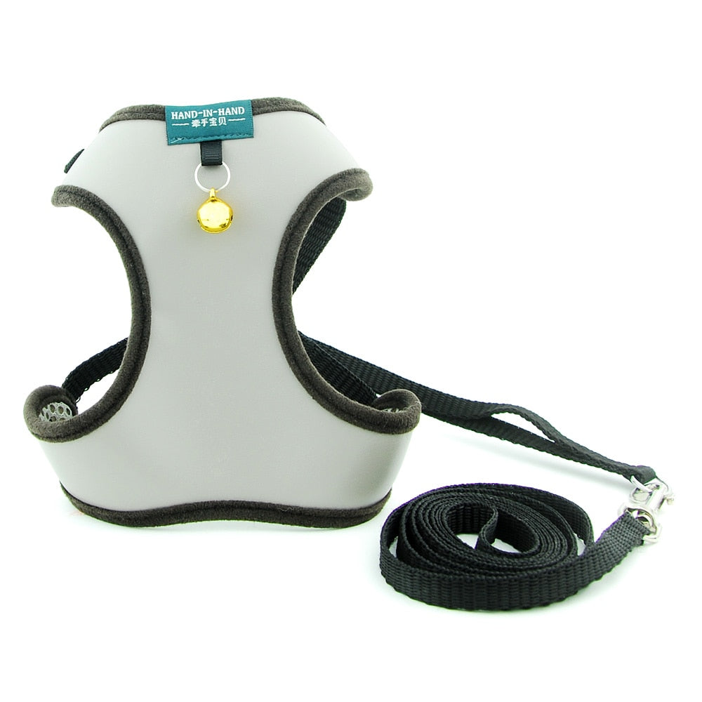 Cat Bell Walk Harness - Gray Sets / S - cat harness leash