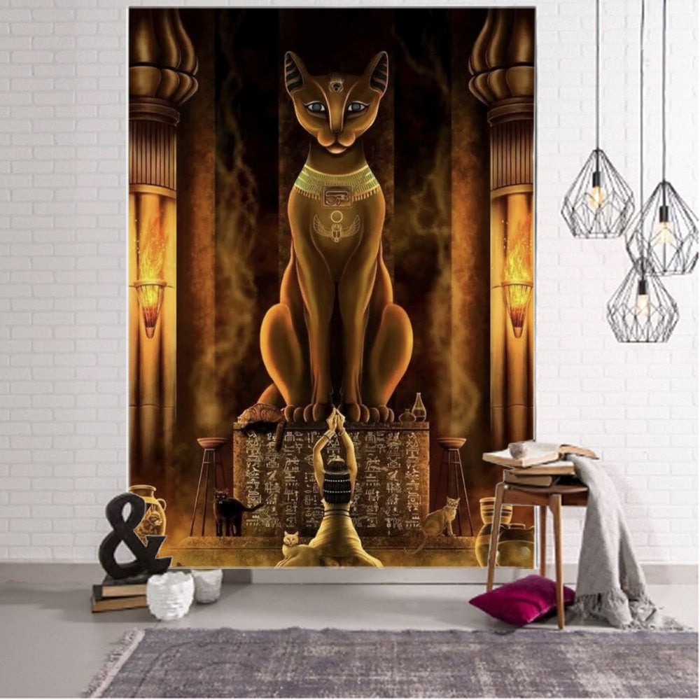 Cat Buddha Tapestry - 90x60cm - Cat Tapestry