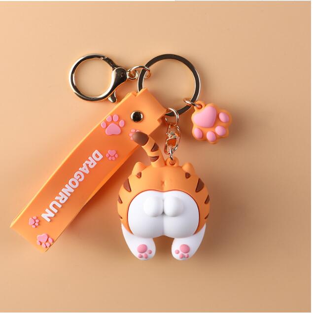 Cat Butt Keychain - Orange - Cat Keychains