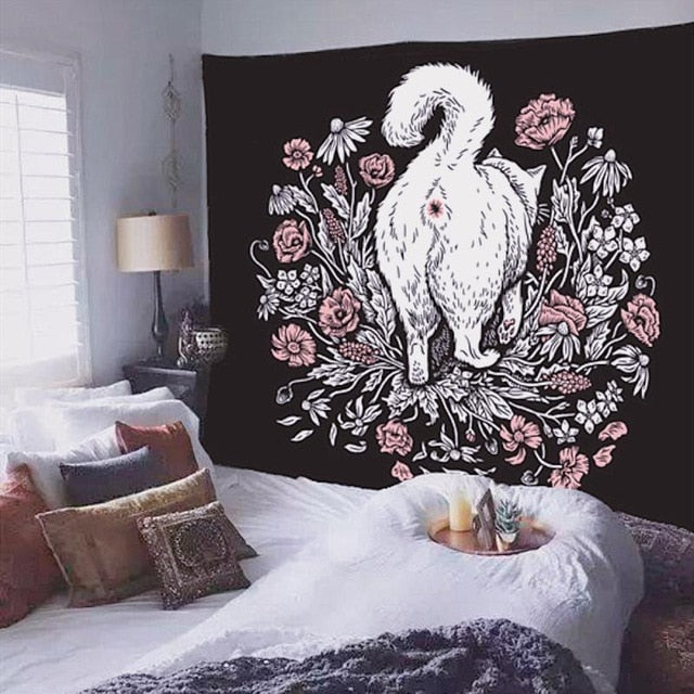 Cat Butt Tapestry - 95X73 - Cat Tapestry