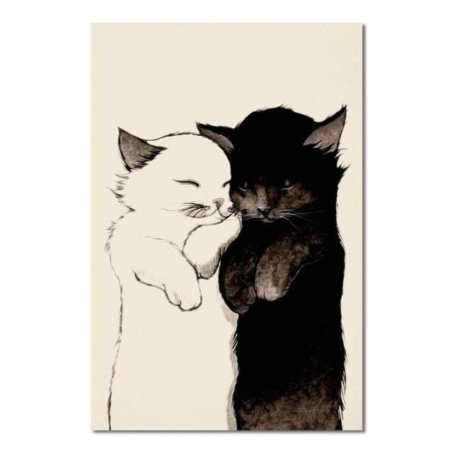 Cat Canvas Wall Art - 13x18cm No Frame / Love