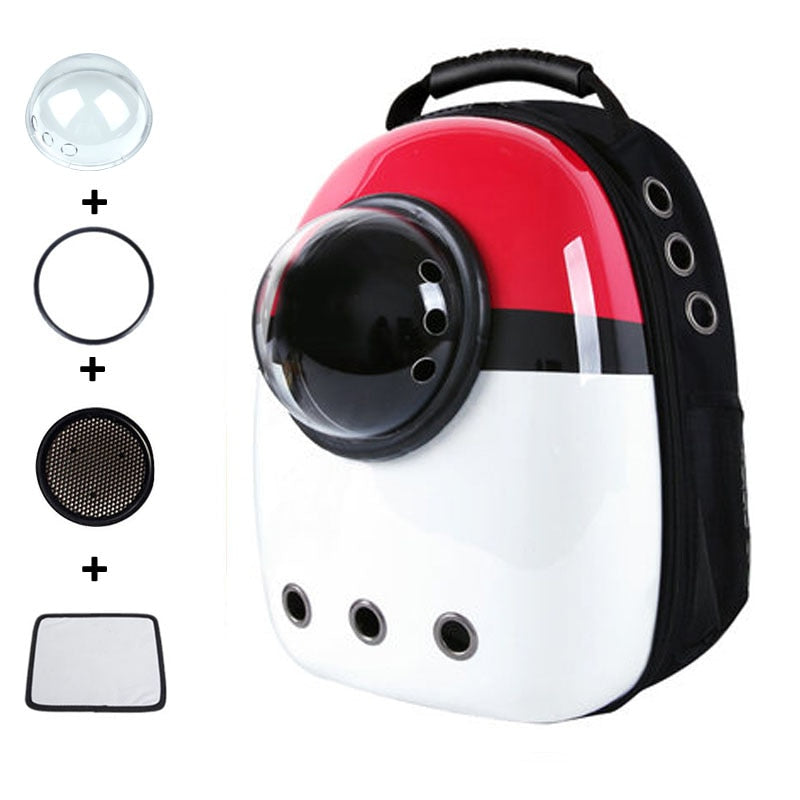 Cat Carrier Backpack for Large Cat - Red and white - Cat