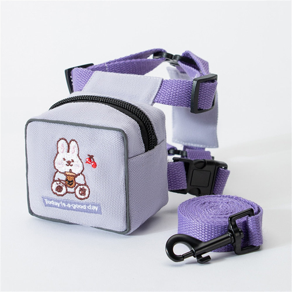 Cat Carrier Harness - Purple Rabbit / S - cat harness leash