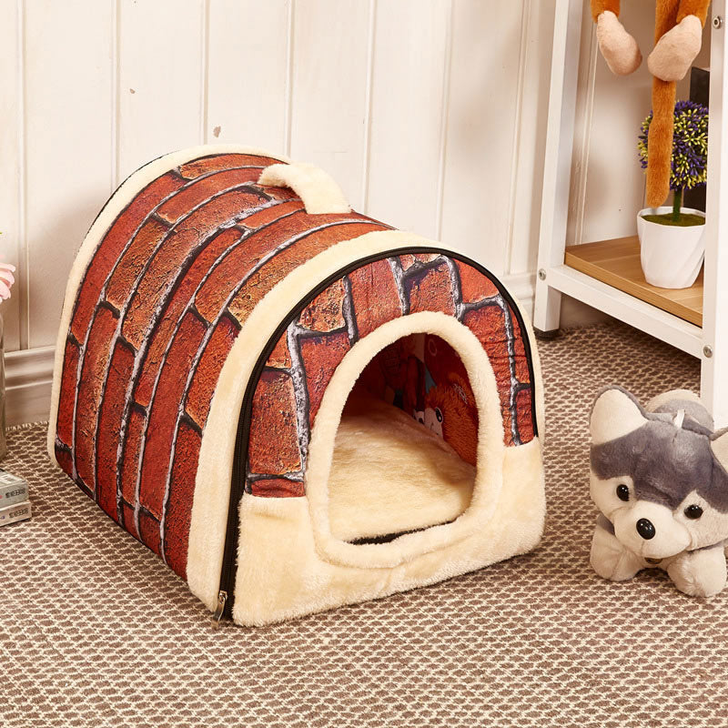 Cat Cave Bed - Brown / S