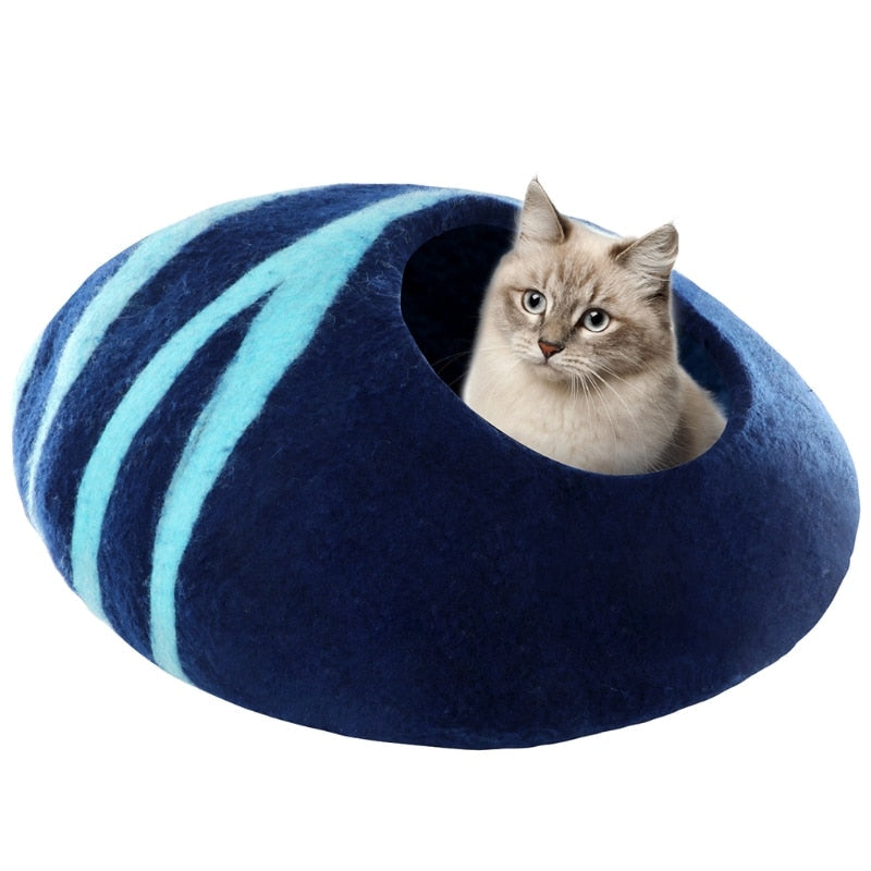 Cat Cocoon Bed - Dark Blue