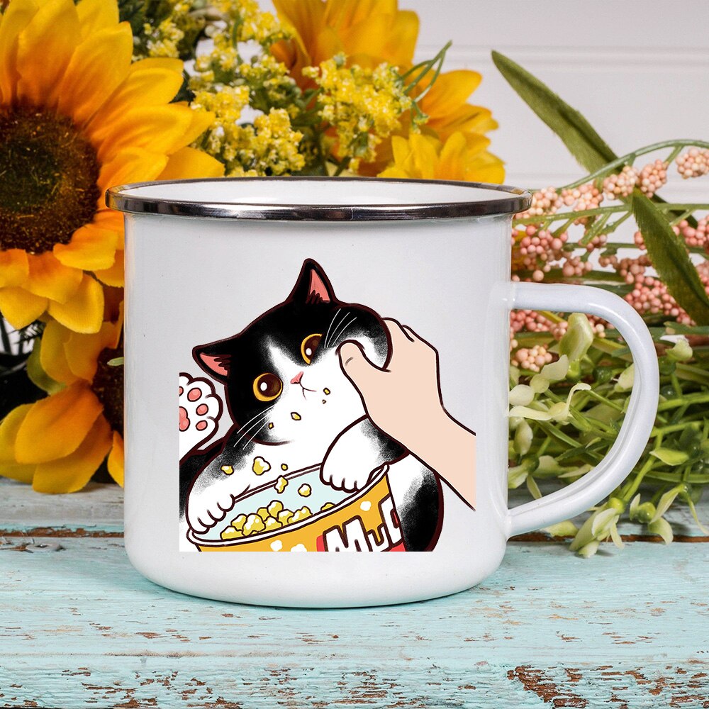 Cat Coffee Mug - Black and White / 360ML