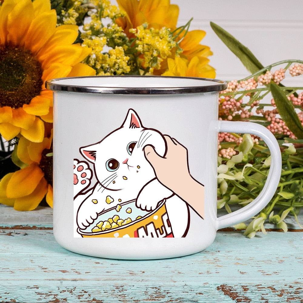 Cat Coffee Mug - White / 360ML