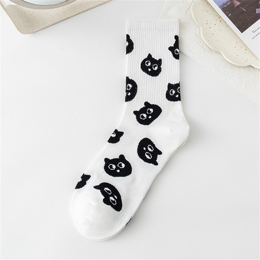 Cat Compression Socks - White - Cat Socks