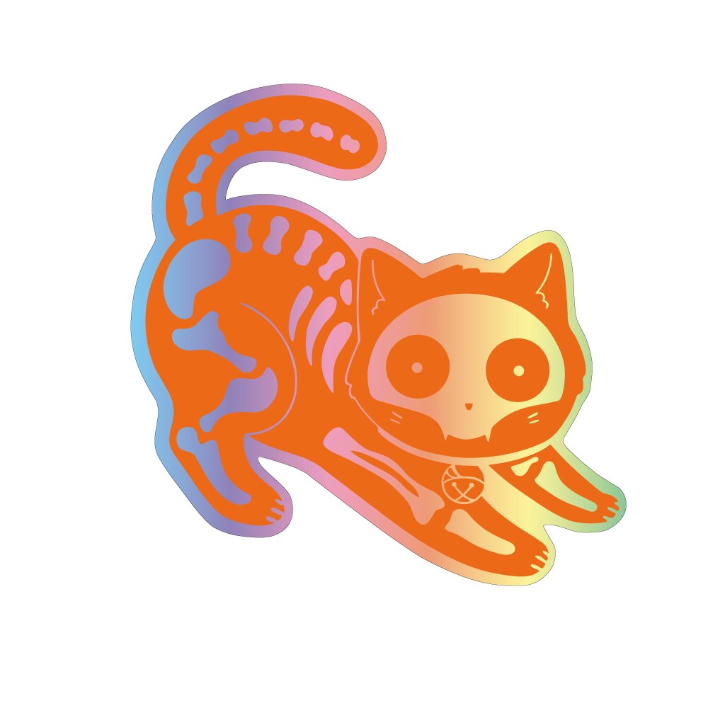 Cat Computer Stickers - Orange / China / 10cm x 10cm