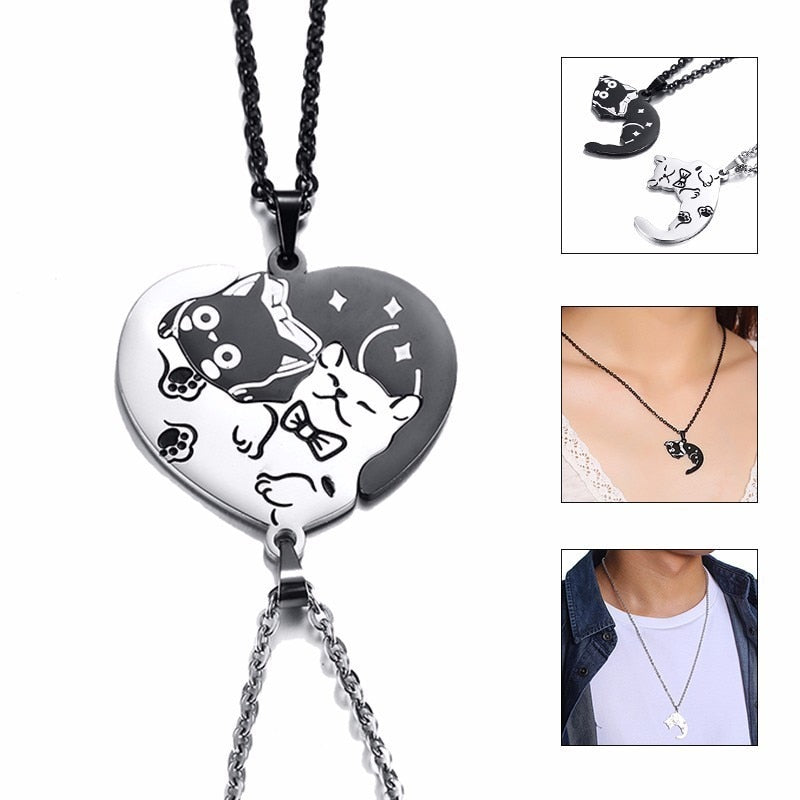 Cat Couple Necklace - Cat necklace