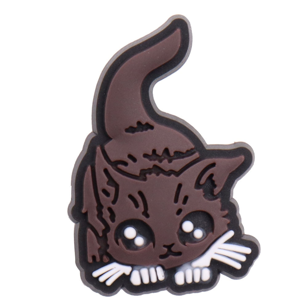 Cat Croc Charms - Brown - Cat charms