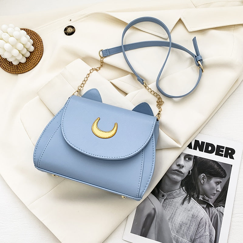 Cat Crossbody Purse - Blue - Cat purse