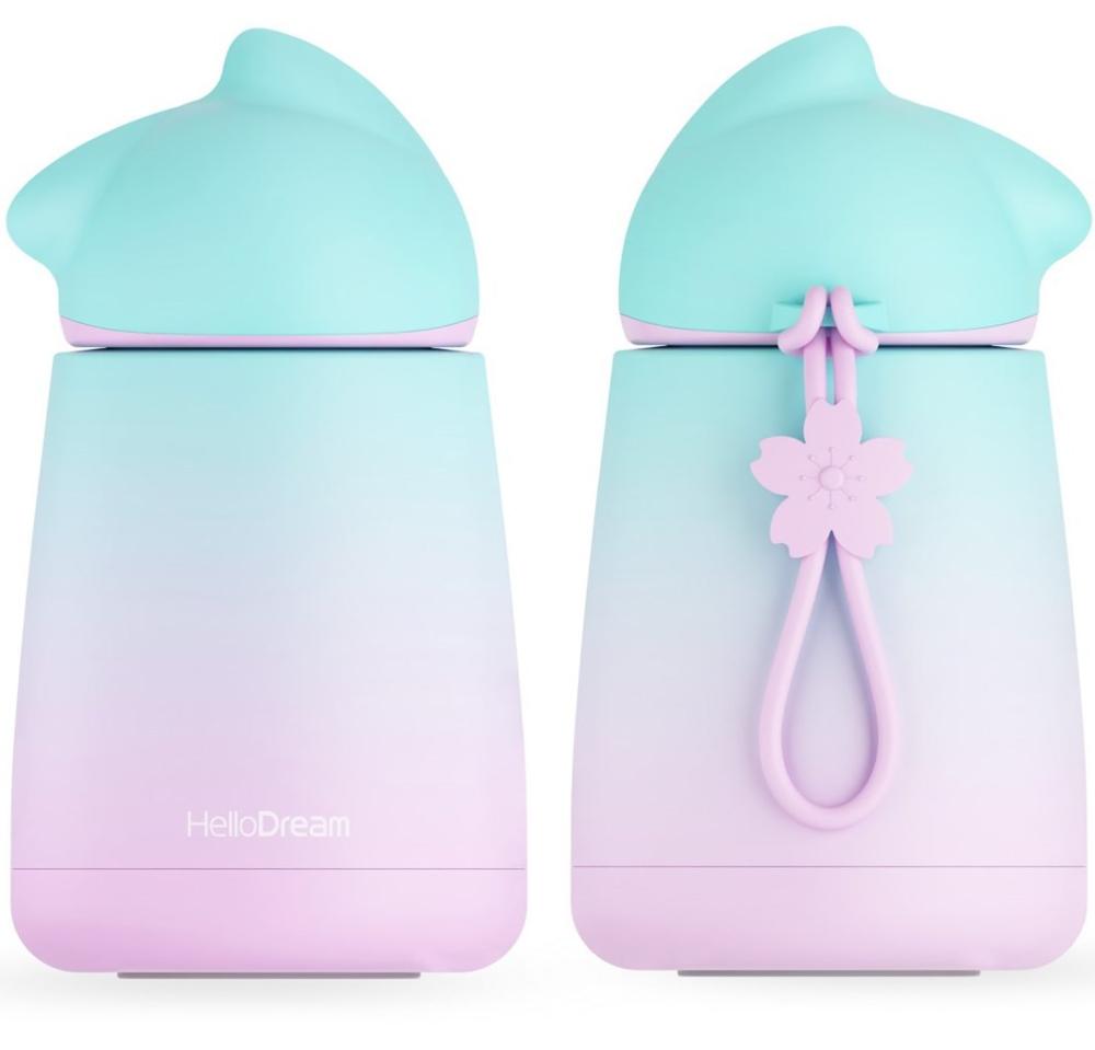 Cat Cute Paste Thermos - 300ml / Cyan