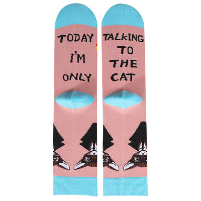 Cat Dad Socks - Pink / One Size - Cat Socks