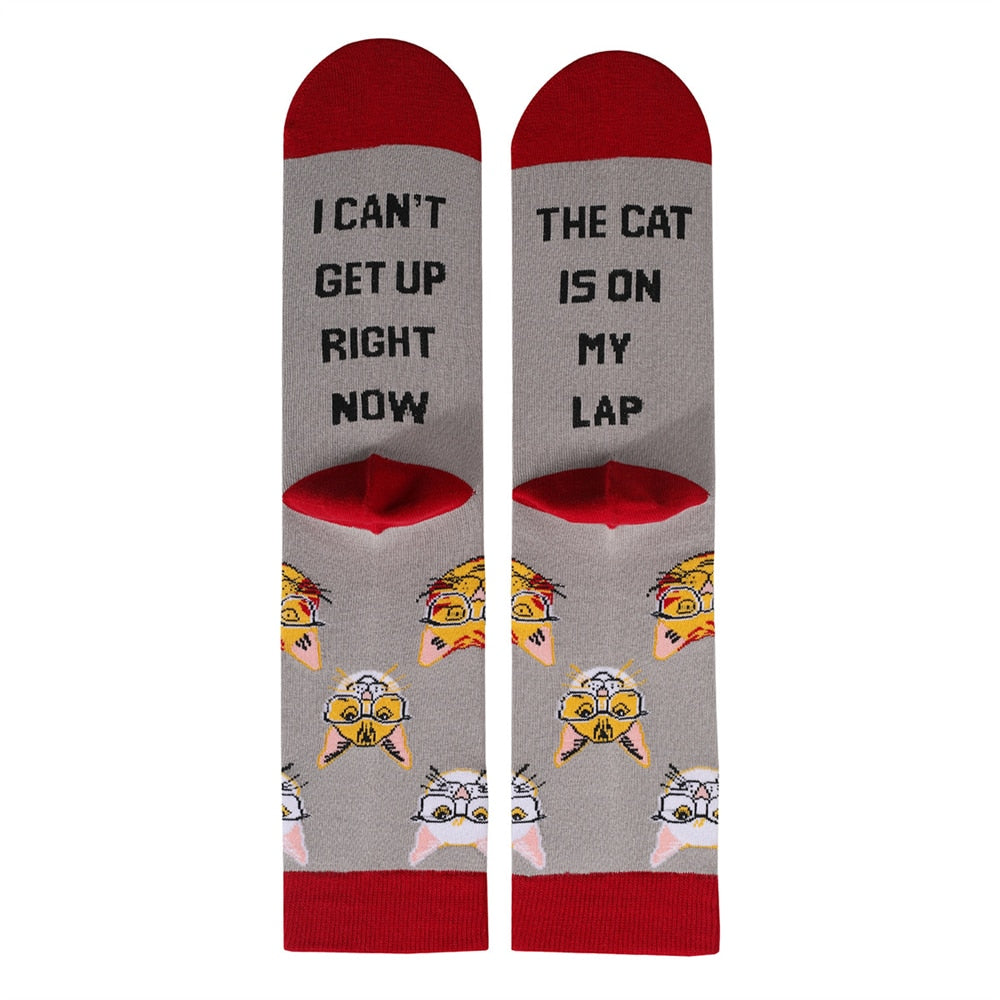 Cat Dad Socks - Grey / One Size - Cat Socks