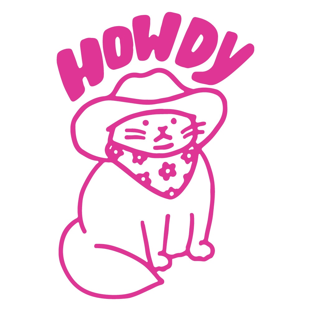 Cat Decal Stickers - Pink / 10cm x 7cm