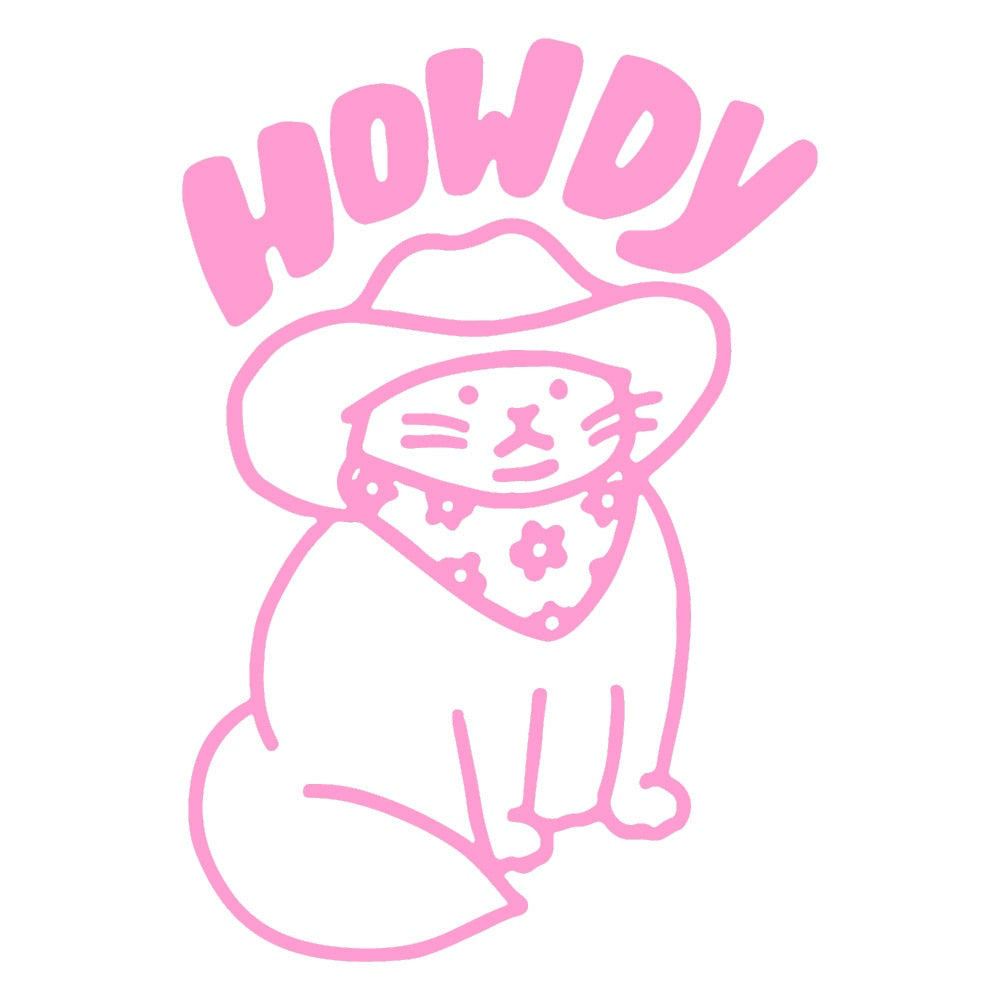 Cat Decal Stickers - Soft Pink / 10cm x 7cm