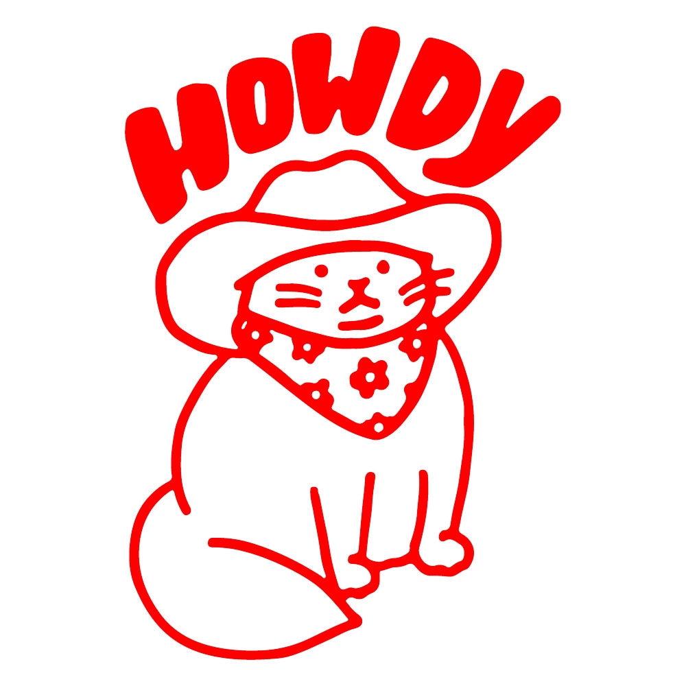 Cat Decal Stickers - Red / 10cm x 7cm